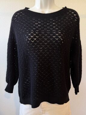 Alice + Olivia Saffie Cashmere Pointelle Sweater